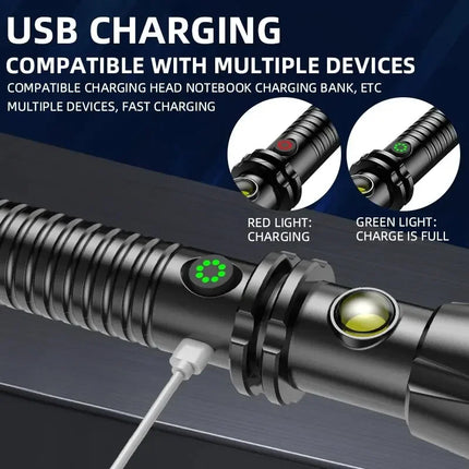 Multi-Functional LED Flashlight | Rechargeable Design with Super Bright Light | Portable Tool for Outdoor Safety 4