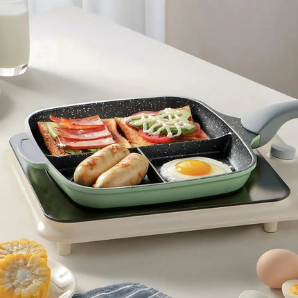 Breakfast Skillet with 4 Sections, Egg Pan with Cool Grip Handle – image 4