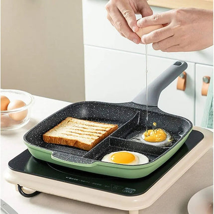 Non Stick Pan for Eggs and Sausage, Divided Frying Pan – image 5