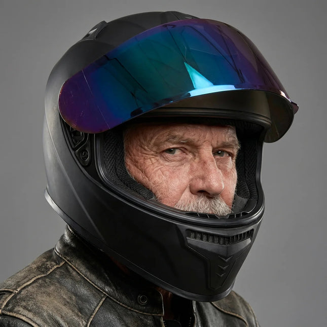 Multi-Vent Helmet | Full-Face Motorcycle Helmet with Bold Mirror Visor | Enhanced Airflow for Comfortable Riding 1