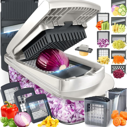 MultiPrep | 10-in-1 Vegetable Slicer with 8 Blades | Versatile Kitchen Tool for Quick Meal Prep 0