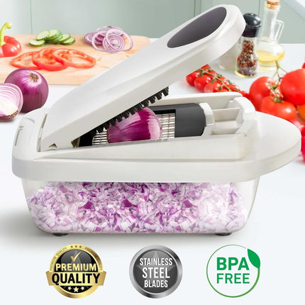 MultiPrep | 10-in-1 Vegetable Slicer with 8 Blades | Versatile Kitchen Tool for Quick Meal Prep 8