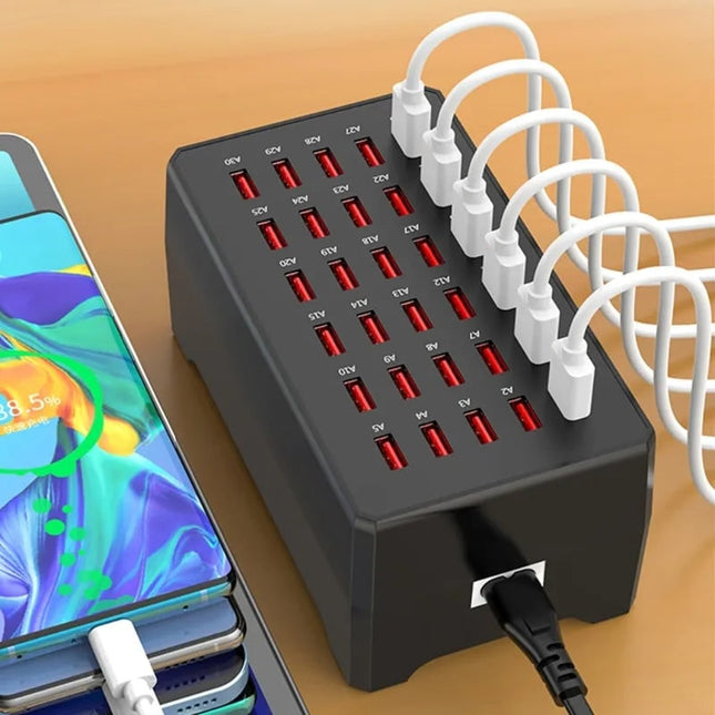 Multi Device Charging Station | 30-Port USB Charger with Intelligent Cooling | Compact Design for Efficient Power Management 1