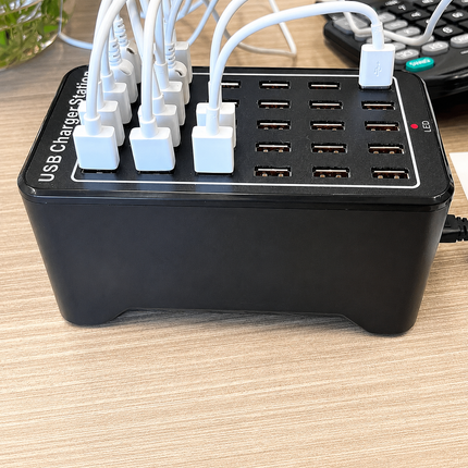 Multi Device Charging Station | 30-Port USB Charger with Intelligent Cooling | Compact Design for Efficient Power Management 3