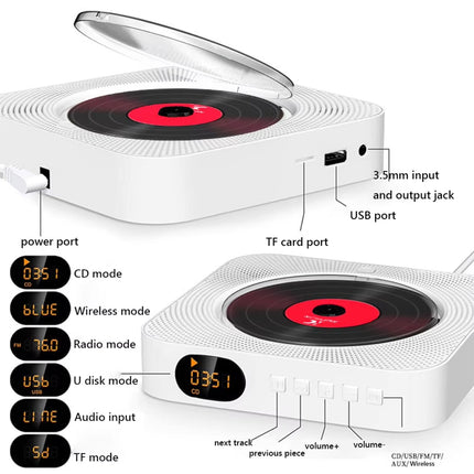 Multifunctional CD Player with Bluetooth & Speakers | 6-in-1 Audio Experience for Modern Enjoyment 4