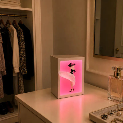 Artistic Tissue Box with Soft Ambient Glow | Interactive Design for Elegant Home Decor
