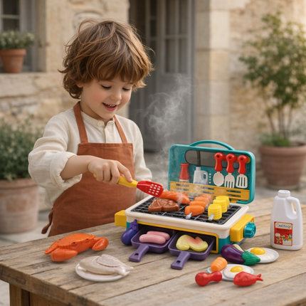 My First BBQ | Kids BBQ Grill Set with Color Changing Food & Smoke Effect | Fun Role-Play for Young Grillers 1