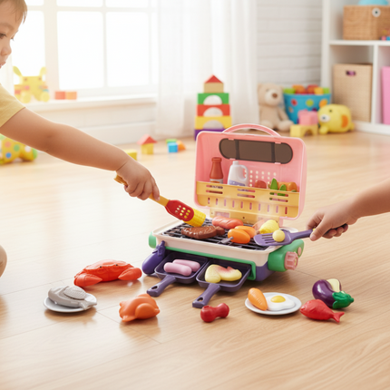 My First BBQ | Kids BBQ Grill Set with Color Changing Food & Smoke Effect | Fun Role-Play for Young Grillers 3