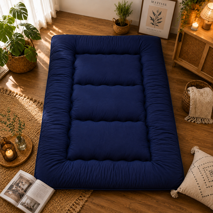 Japanese Floor Bed, 4 Inch Thick Futon Mattress, Foldable Tatami Sleeping Pad, Roll Up Floor Bed for Adults & Kids