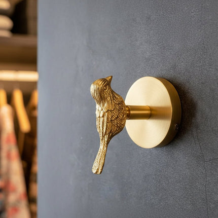 Brass Coat Hook, Gold Hook for Wall Decor, Decorative Animal Wall Hanger, Brass Wall Hook with Mounting Screws