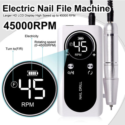 Nail Care Pro | Electric Nail File with 45000RPM & Rechargeable Battery | Low Noise for Effortless Manicures 6