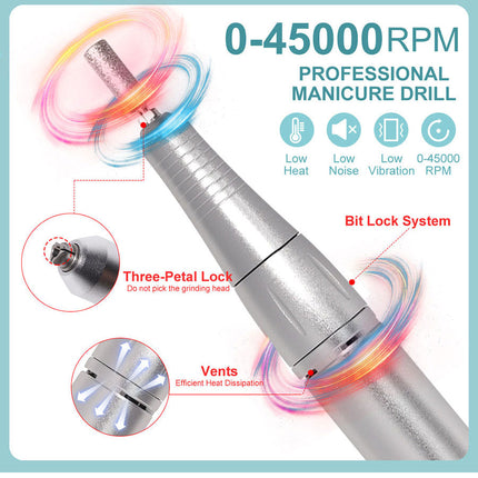 Nail Care Pro | Electric Nail File with 45000RPM & Rechargeable Battery | Low Noise for Effortless Manicures 7