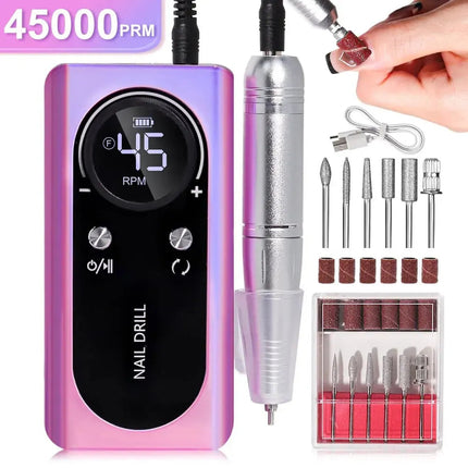Nail Care Pro | Electric Nail File with 45000RPM & Rechargeable Battery | Low Noise for Effortless Manicures 9