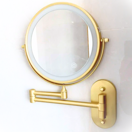 Illuminated Makeup Mirror with Adjustable Brightness & Dual Magnification | Tri-Color Lighting for Perfect Grooming