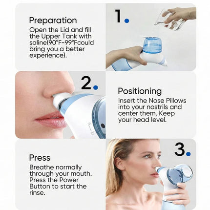 Nasal Cleansing Device | Dual-Action Rinse System with Rechargeable Battery | Gentle Relief for Congestion 5
