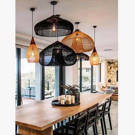 Natural Charm | Rattan Pendant Light with Adjustable Height | Cozy Kitchen Pendant Lighting for Warm Ambiance 2