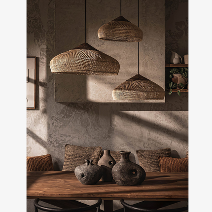 Natural Charm | Rattan Pendant Light with Adjustable Height | Cozy Kitchen Pendant Lighting for Warm Ambiance 3