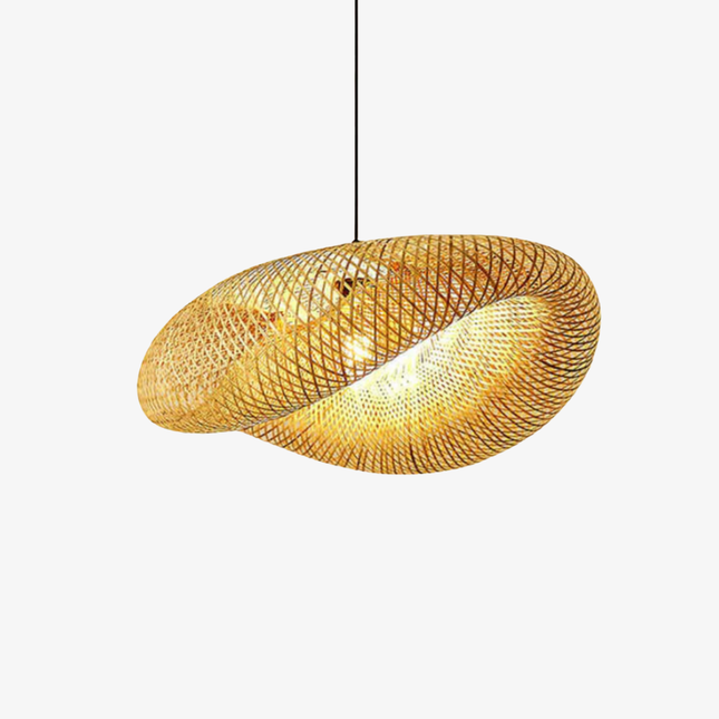 Natural Elegance | Rattan Pendant Light with Adjustable Height | Organic Bamboo Design for Cozy Kitchen Pendant Lighting 1