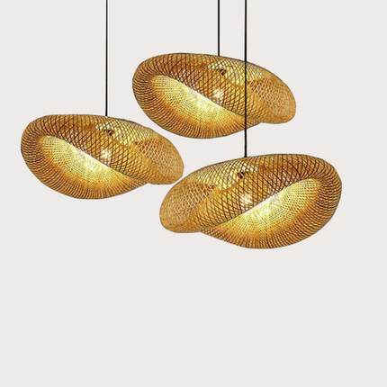 Natural Elegance | Rattan Pendant Light with Adjustable Height | Organic Bamboo Design for Cozy Kitchen Pendant Lighting 2
