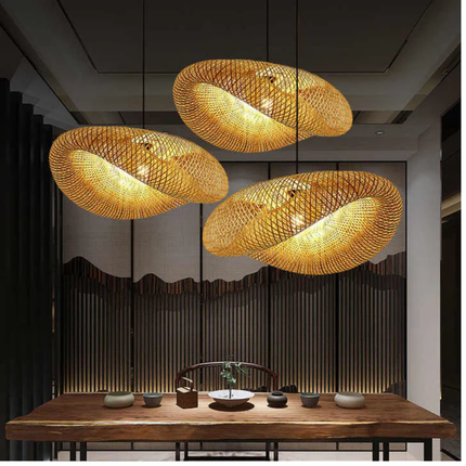 Natural Elegance | Rattan Pendant Light with Adjustable Height | Organic Bamboo Design for Cozy Kitchen Pendant Lighting 3