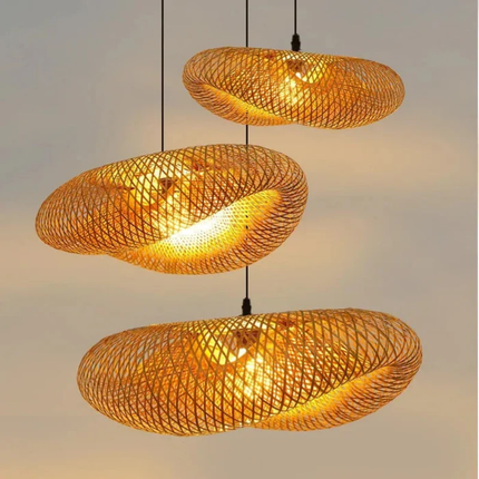 Natural Elegance | Rattan Pendant Light with Adjustable Height | Organic Bamboo Design for Cozy Kitchen Pendant Lighting 4