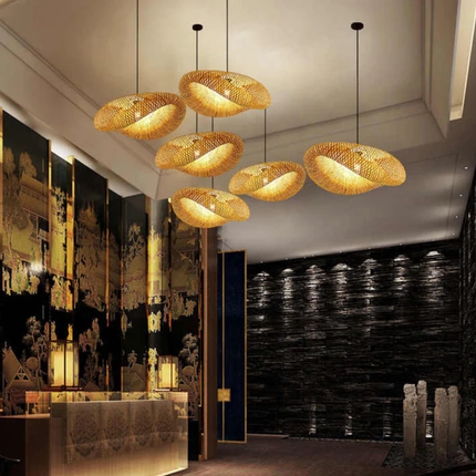 Natural Elegance | Rattan Pendant Light with Adjustable Height | Organic Bamboo Design for Cozy Kitchen Pendant Lighting 6