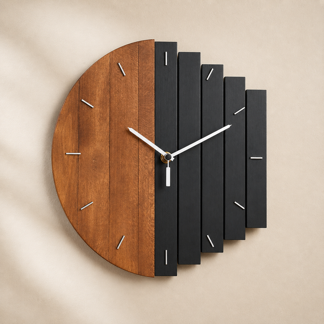 Natural Elegance | Wooden Wall Clock with Minimalist Design | Stylish Timepiece for Home Decor 0