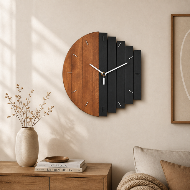 Natural Elegance | Wooden Wall Clock with Minimalist Design | Stylish Timepiece for Home Decor 1