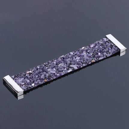 Natural Stone Crystal Mens Bracelet with Adjustable Leather Strap | Unique Accessory for Any Occasion 8