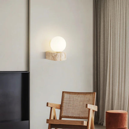 Natural Stone Wall Lamp | Modern LED Sconce with Soft Ambient Glow | Minimalist Design for Tranquil Spaces 2