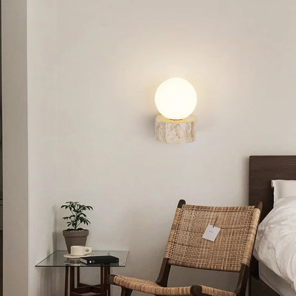 Natural Stone Wall Lamp | Modern LED Sconce with Soft Ambient Glow | Minimalist Design for Tranquil Spaces 3