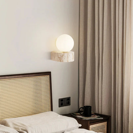 Natural Stone Wall Lamp | Modern LED Sconce with Soft Ambient Glow | Minimalist Design for Tranquil Spaces 4