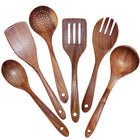 Natural Teak Wood Kitchen Utensil Set with Durable Design | 8-Piece Collection for Effortless Cooking 0
