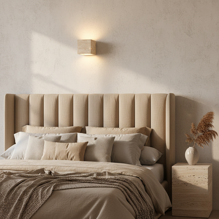 Natural Travertine Wall Light Sconce | Minimalist Design with Up-and-Down Glow for Indoor and Outdoor Ambiance 4