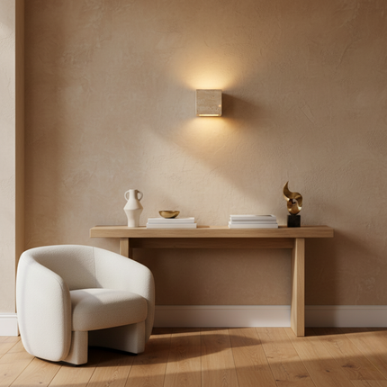 Natural Travertine Wall Light Sconce | Minimalist Design with Up-and-Down Glow for Indoor and Outdoor Ambiance 5