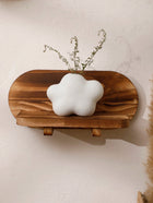 Natural Wood Floating Wall Shelf with Unique Grain | Stylish Decor for Small Spaces 0