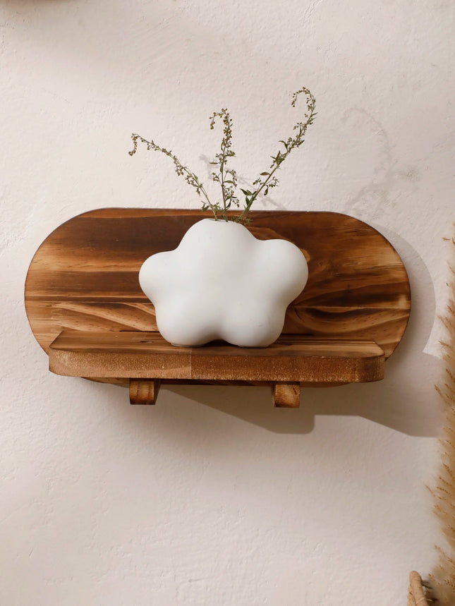 Natural Wood Floating Wall Shelf with Unique Grain | Stylish Decor for Small Spaces 0