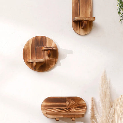 Natural Wood Floating Wall Shelf with Unique Grain | Stylish Decor for Small Spaces 3