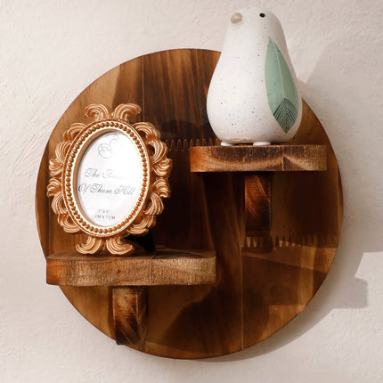 Natural Wood Floating Wall Shelf with Unique Grain | Stylish Decor for Small Spaces 4