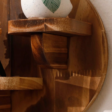 Natural Wood Floating Wall Shelf with Unique Grain | Stylish Decor for Small Spaces 5