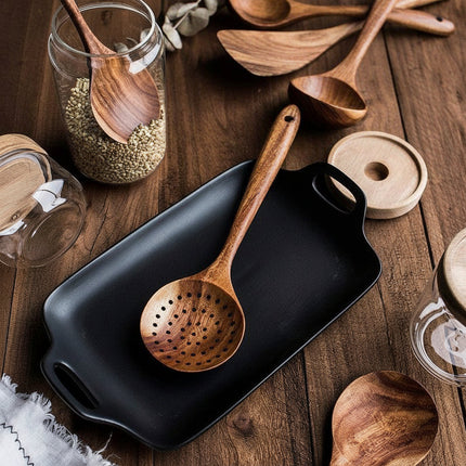 Natural Wood | Cooking Utensils Set with Food-Grade Finish | Non-Scratch Tools for Safe and Stylish Cooking 1