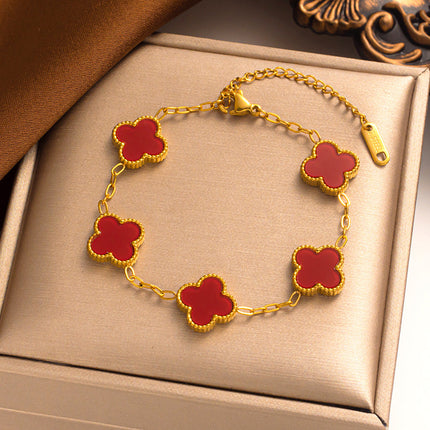 Nature's Charm | Clover Bracelet with Adjustable Chain | Elegant Accessory for Timeless Style 8