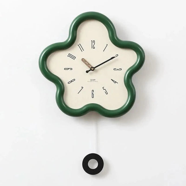 Nature's Touch | 3D Floral Wall Clock with Silent Pendulum | Eco-Friendly Design for Tranquil Spaces 0
