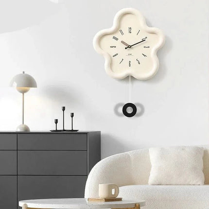 Nature's Touch | 3D Floral Wall Clock with Silent Pendulum | Eco-Friendly Design for Tranquil Spaces 3