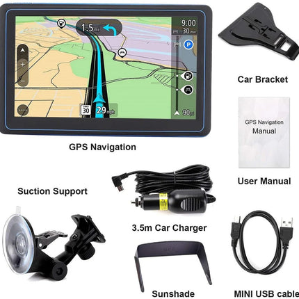 Navigator Pro | 7-Inch Vehicle GPS with Live Traffic Updates | Multi-Language Voice Navigation for Seamless Travel 7