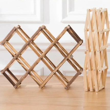 NestFold | Wooden Bottle Rack with Foldable Design | Space-Saving Storage for Home and Bar 3