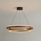 Ø 23.6″ x H 4.3″ / Dia 60cm x H 11cm / Walnut color & Black / Warm Light