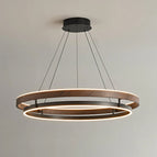 Ø 39.4″ x H 4.3″ / Dia 100cm x H 11cm / Walnut color & Black / Warm Light