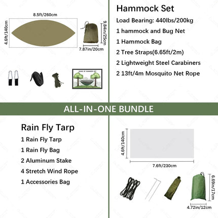 Nomaterra Hammock | Ultralight Outdoor Hammock with Mosquito Net & Tarp | Weatherproof Design for Camping and Trekking 4