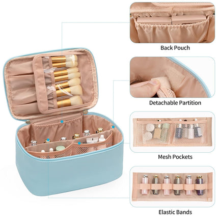 Nora Luxe | Makeup Organizer Bag with Adjustable Dividers | Travel-Friendly Design for On-the-Go Beauty 4